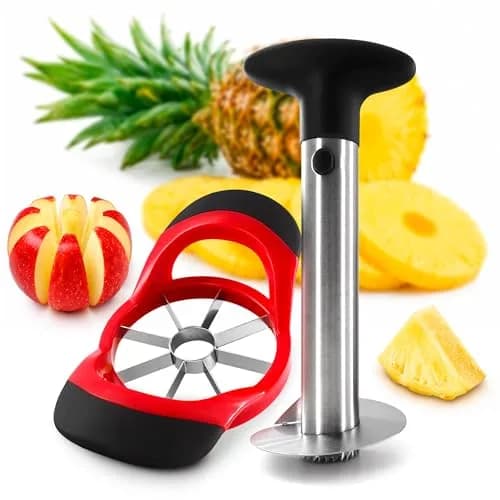 BURIUS Pineapple Corer and Slicer, Apple Cutter Stainless Steel Fruit Tool 10.2cm (4in) | Effortless Fruit Prep thumbnail 1