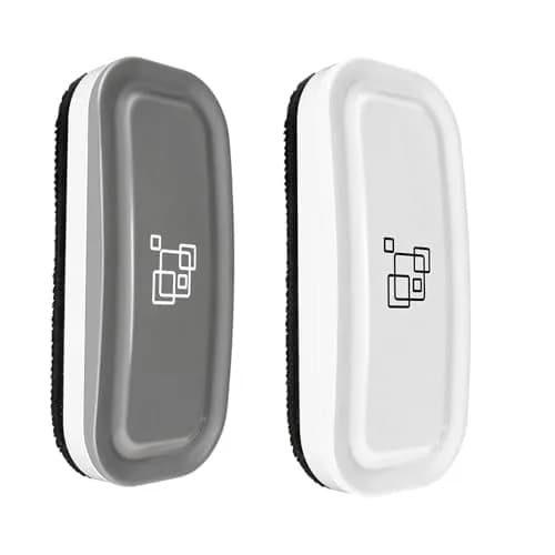 maxtek Magnetic Dry Erase Eraser 2 Pack Gray + White | Strong Magnetic Grip, Washable ABS thumbnail 1