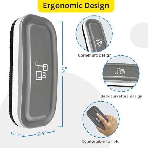 maxtek Magnetic Dry Erase Eraser 2 Pack Gray + White | Strong Magnetic Grip, Washable ABS thumbnail 6