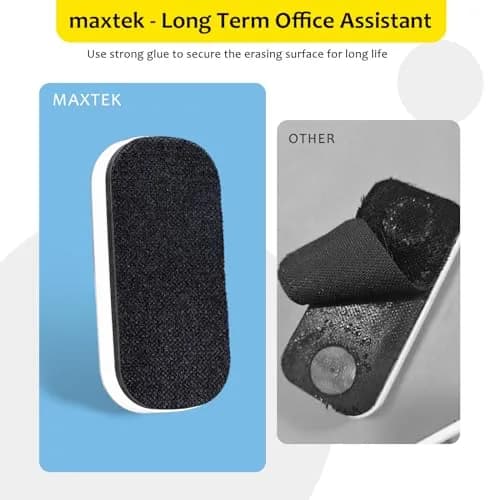 maxtek Magnetic Dry Erase Eraser 2 Pack Gray + White | Strong Magnetic Grip, Washable ABS thumbnail 8