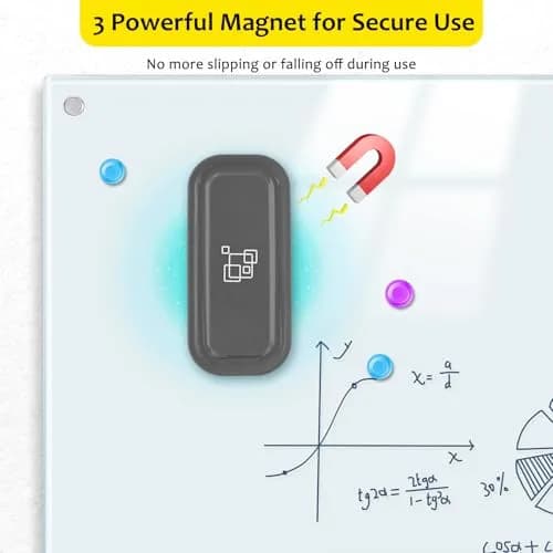 maxtek Magnetic Dry Erase Eraser 2 Pack Gray + White | Strong Magnetic Grip, Washable ABS thumbnail 3