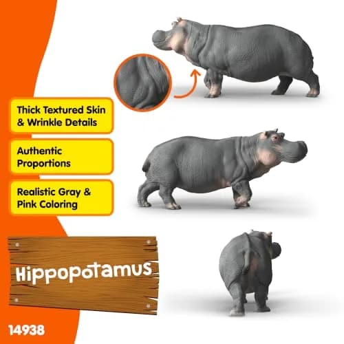 Schleich Hippopotamus Toy Figurine 12.8 cm (5.03 in) | Realistic Wild Life Animal thumbnail 2