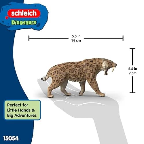 Schleich Smilodon Toy Figurine | Realistic Detail, Ages 4+ thumbnail 5