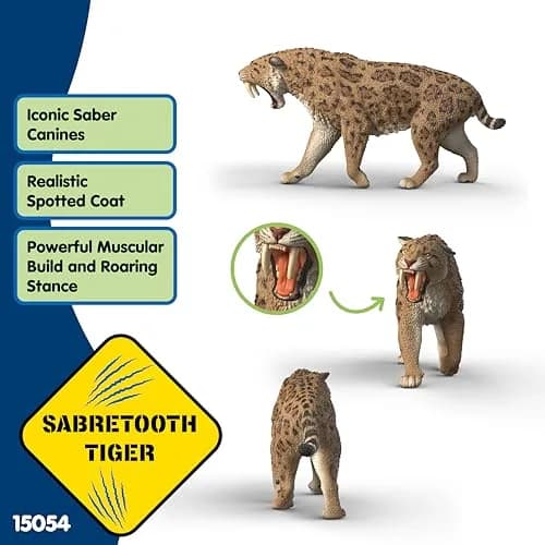 Schleich Smilodon Toy Figurine | Realistic Detail, Ages 4+ thumbnail 2