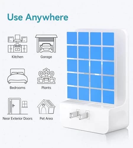 WowCatch Advanced Double-Sided Indoor Fly Trap for Home, Plug-in 5-Way UV Light | 2 Devices + 8 Refills thumbnail 5