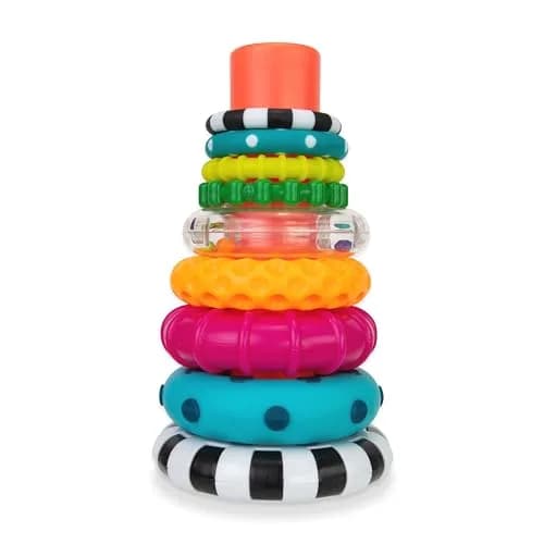Sassy Stacks of Circles Stacking Ring STEM Learning Toy | 12-Pack, 9 Pieces Each | Age 6-24 Months thumbnail 1
