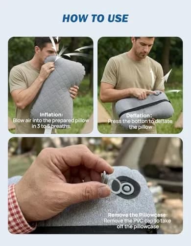 JOYTUTUS Inflatable Camping Pillow Ultralight for Travel, Camping, Hiking | Ergonomic Neck & Lumbar Support thumbnail 8