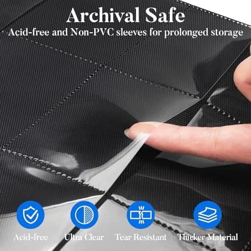 Fabmaker 12 Pocket Trading Card Binder for 912 Cards, PU Cover Card Album | Archival Safe, Water-Resistant, Side Loading thumbnail 4