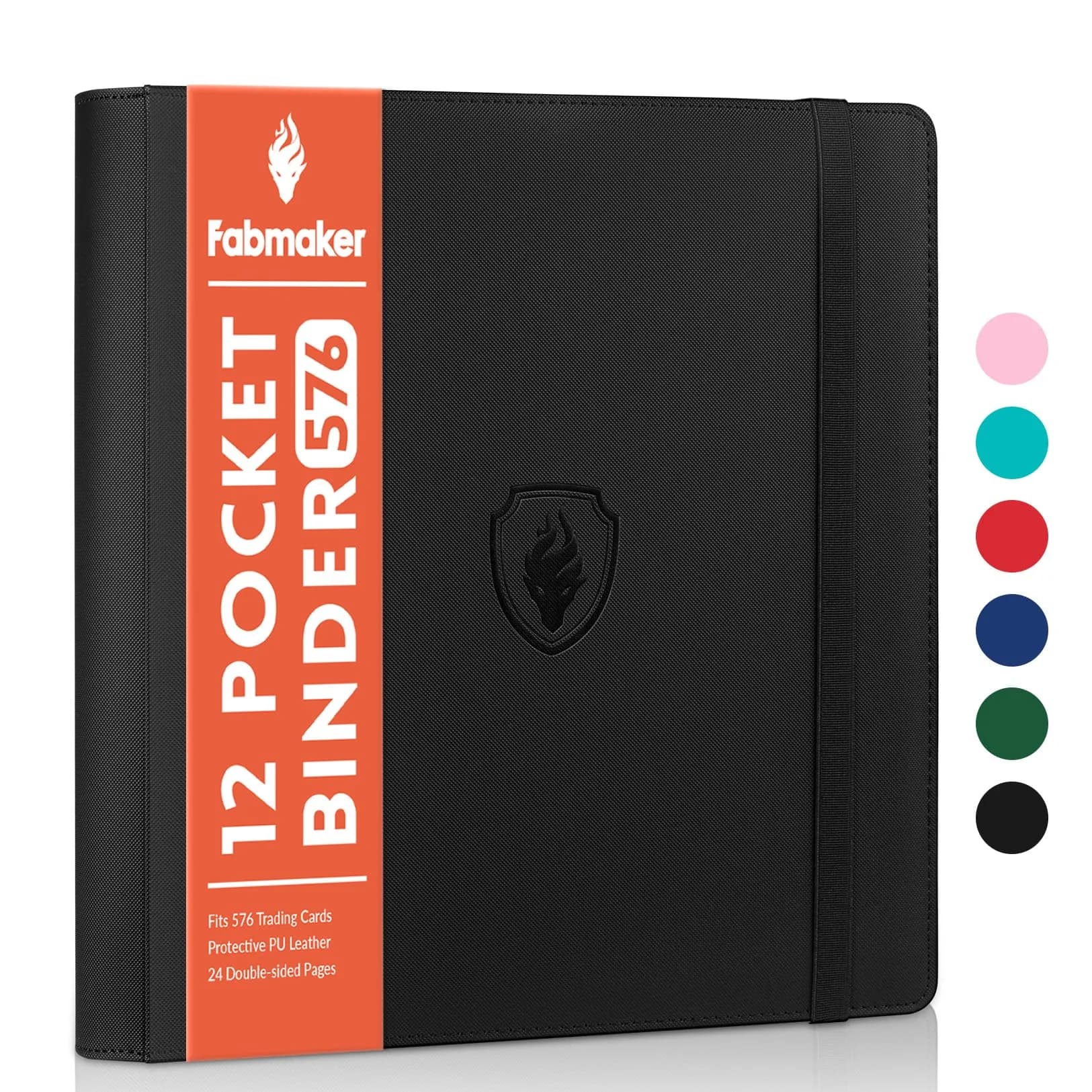 Fabmaker 12 Pocket Trading Card Binder for 576 Cards, PU Cover Card Album | Archival Safe, Water-Resistant - main product image