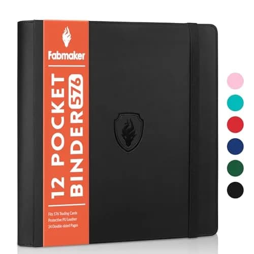 Fabmaker 12 Pocket Trading Card Binder for 576 Cards, PU Cover Card Album | Archival Safe, Water-Resistant thumbnail 1