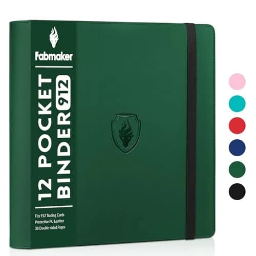 Fabmaker 12 Pocket Trading Card Binder for 912 Cards, Dark Green | Archival Safe & Superior Protection thumbnail 1