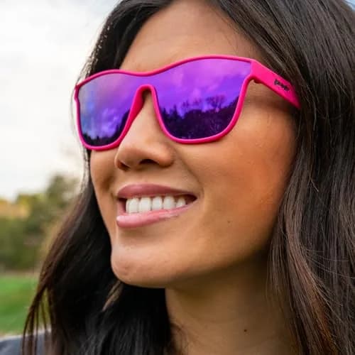 goodr See You at the Party, Richter! Polarized Sunglasses | UV400 Protection, No Slip & Bounce (Medium, Pink) thumbnail 4