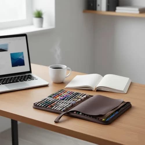 erofa 48 Slot Fountain Pen Case, 420g (14.8 oz) | Water Resistant Canvas Pen Holder thumbnail 6