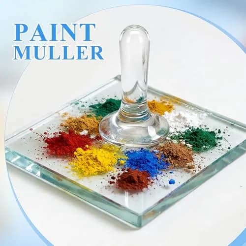 Nuanchu Glass Muller for Paint Making, 4 cm (1.57 in) Flat Bottom Muller Art Tool | For Watercolor, Oil, Tempera thumbnail 5