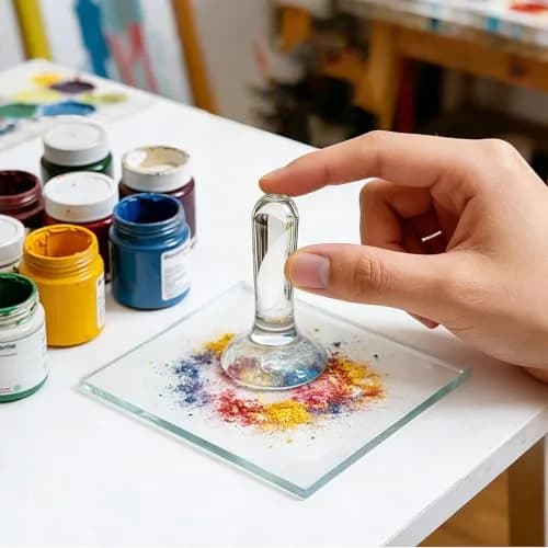 Nuanchu Glass Muller for Paint Making, 4 cm (1.57 in) Flat Bottom Muller Art Tool | For Watercolor, Oil, Tempera thumbnail 6