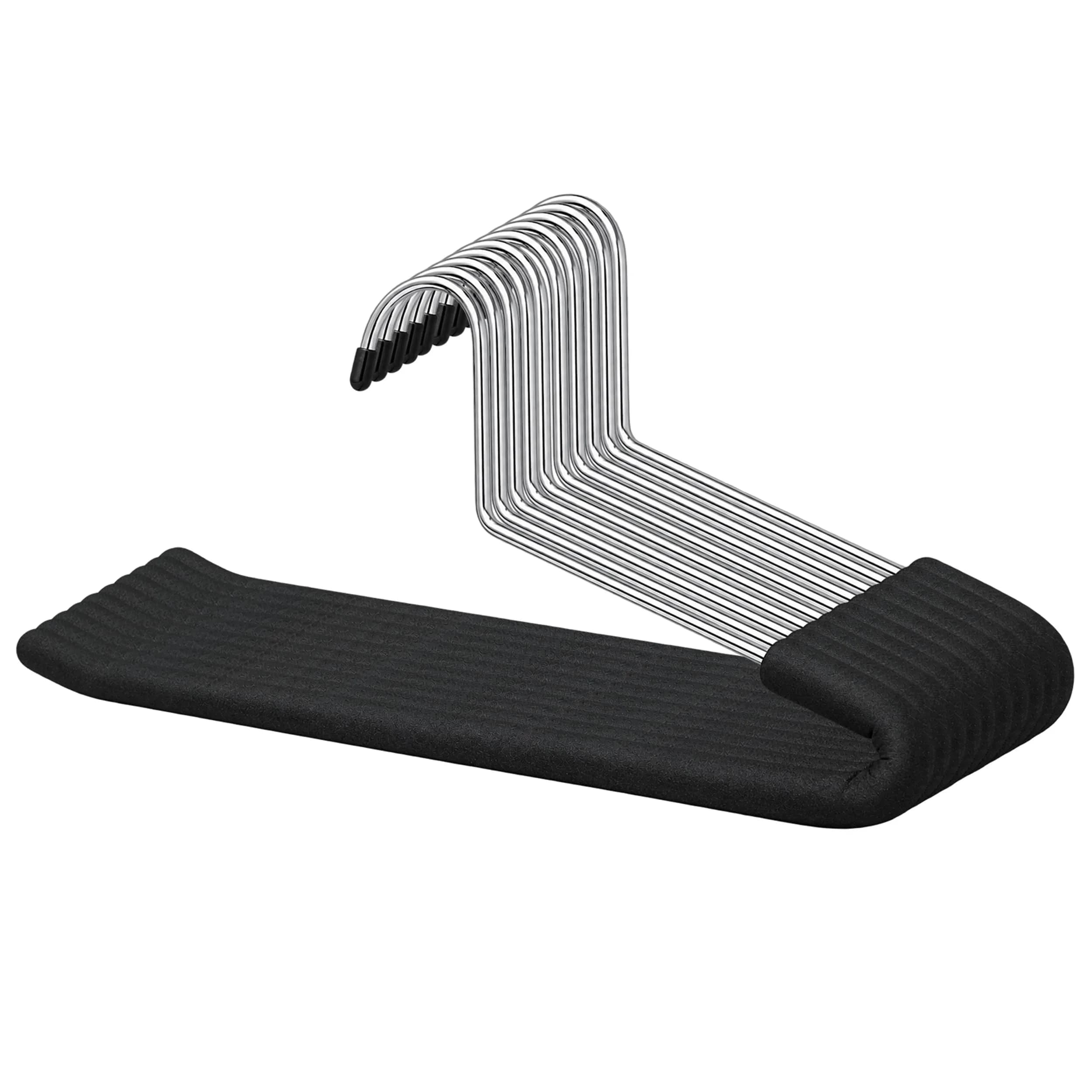 Huji Reversed Hook Heavy Duty Metal Pants Hangers 15.5" | Extra Long, Non-Slip, Wrinkle-Free (Reversed Hook, Set of 10) - main product image