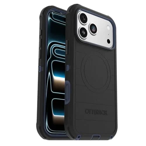 OtterBox Defender Series Case for iPhone 17 Pro Max - Rugged & Durable, Black Shadow (Black & Blue) | MagSafe Compatible thumbnail 1