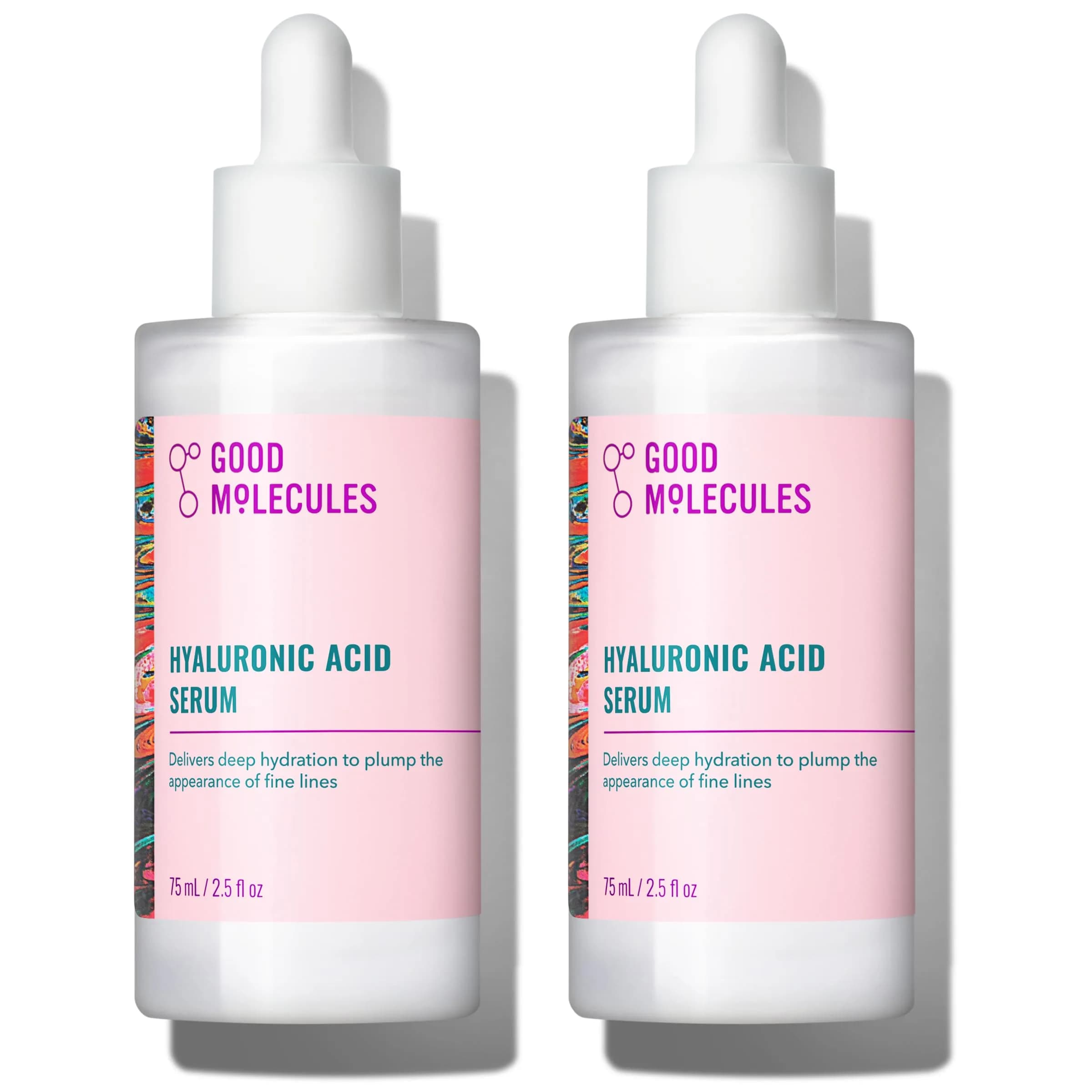 Good Molecules Hyaluronic Acid Serum for Face, 2.5 fl oz (74ml) Pack of 2 | Hydrates & Plumps Fine Lines