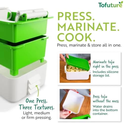 Tofuture Large Tofu Press - The Original and Best Press - Fits Two 8-16 oz | Perfect Texture & Easy Cleanup thumbnail 4