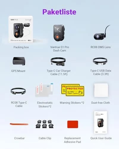 VANTRUE S1 Pro-2CH DMS 2.7K Dash Camera | STARVIS 2 Night Vision, ADAS, WiFi & GPS, 18M Warranty thumbnail 9