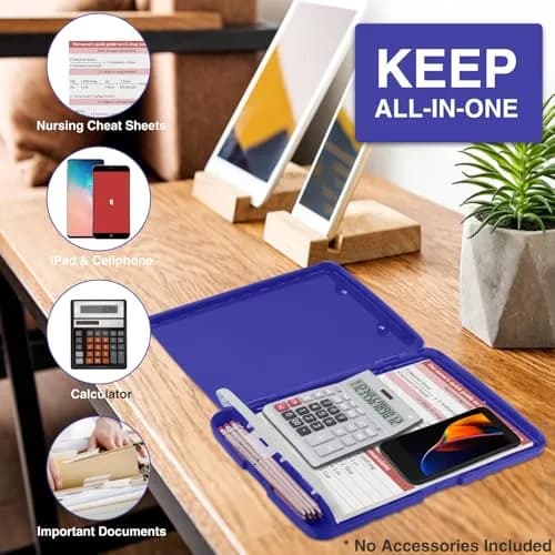 Sooez Clipboard with Storage 35.6 cm (14.5 in) | Classic Navy Plastic Organizer Case with Pen Holder & Low-Profile Clip thumbnail 5
