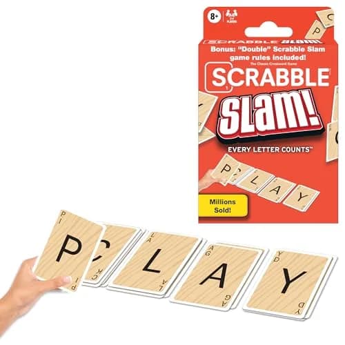 Winning Moves Scrabble Slam Card Game Small (Pack of 12) | Fast-Paced Word Card Game for 2-4 Players thumbnail 1