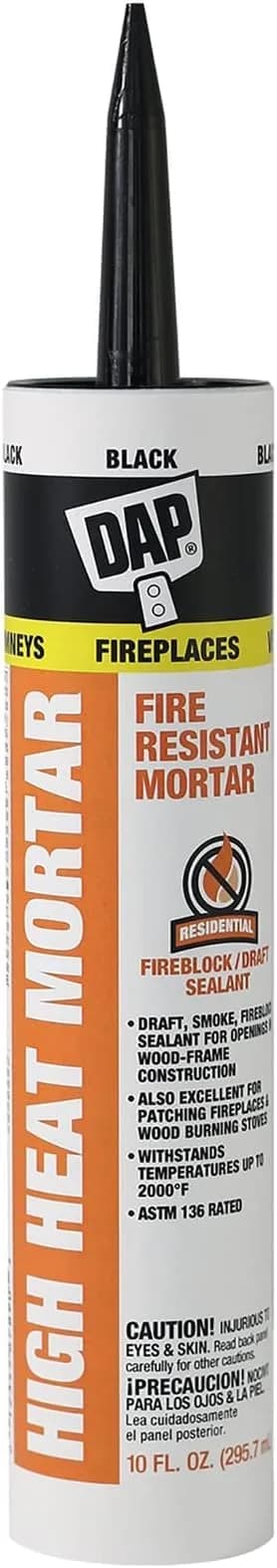 DAP High Heat Fire Resistant Mortar 10 oz | Withstands 2000°F, Easy Water Clean-Up