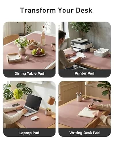 Aothia Faux Leather Desk Mat - Large Mouse Pad 163cm x 43cm (63" x 17") | Smooth Writing Surface for Office & Home thumbnail 6