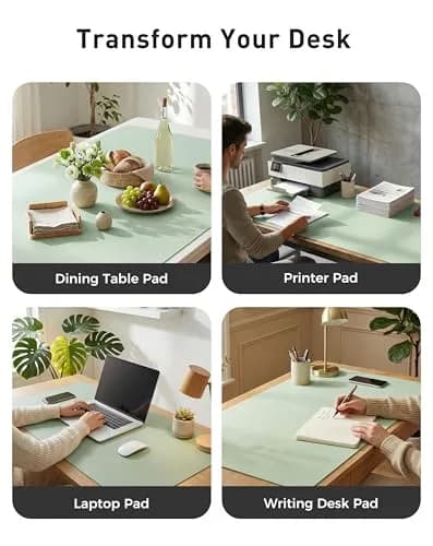 Aothia Faux Leather Desk Mat - Large Mouse Pad, Non-Slip PU Leather Blotter 102cm x 61cm (40" x 24") | Protects Desks from Scratches, Stains, and Spills thumbnail 6