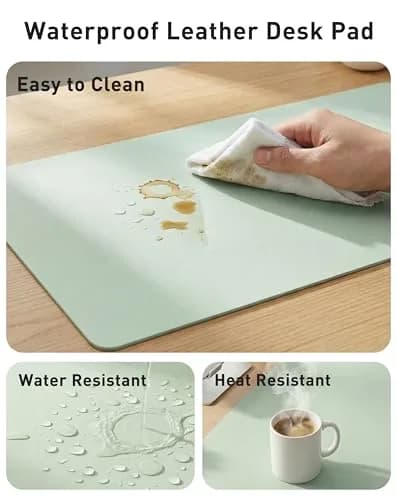 Aothia Faux Leather Desk Mat - Large Mouse Pad, Non-Slip PU Leather Blotter 102cm x 61cm (40" x 24") | Protects Desks from Scratches, Stains, and Spills thumbnail 7