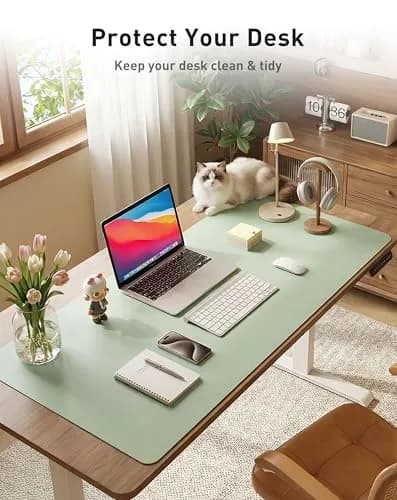 Aothia Faux Leather Desk Mat - Large Mouse Pad, Non-Slip PU Leather Blotter 102cm x 61cm (40" x 24") | Protects Desks from Scratches, Stains, and Spills thumbnail 8