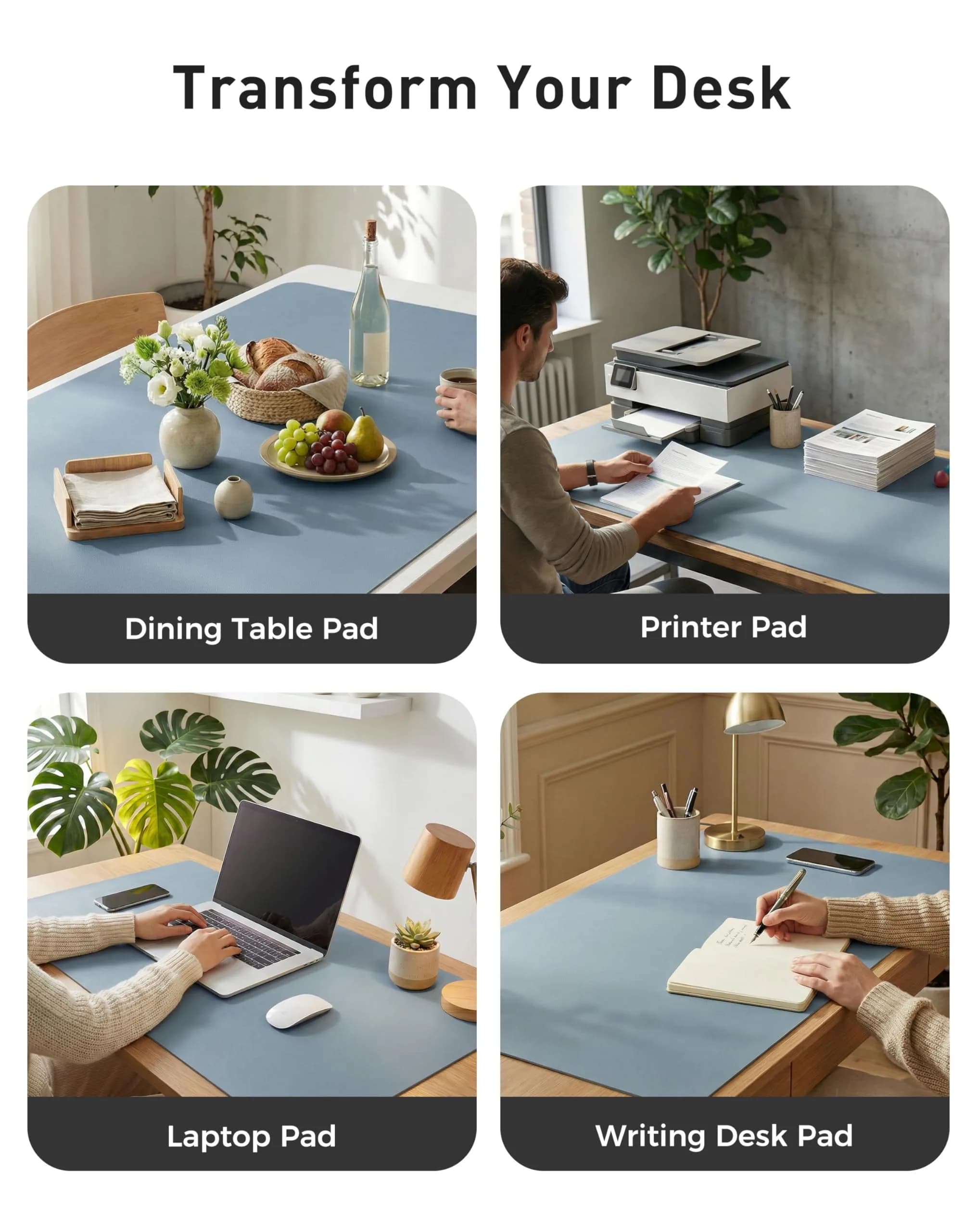 Aothia Faux Leather Desk Mat Large Mouse Pad 40" x 24" | Protects Your Desk with Waterproof PU Leather thumbnail 6