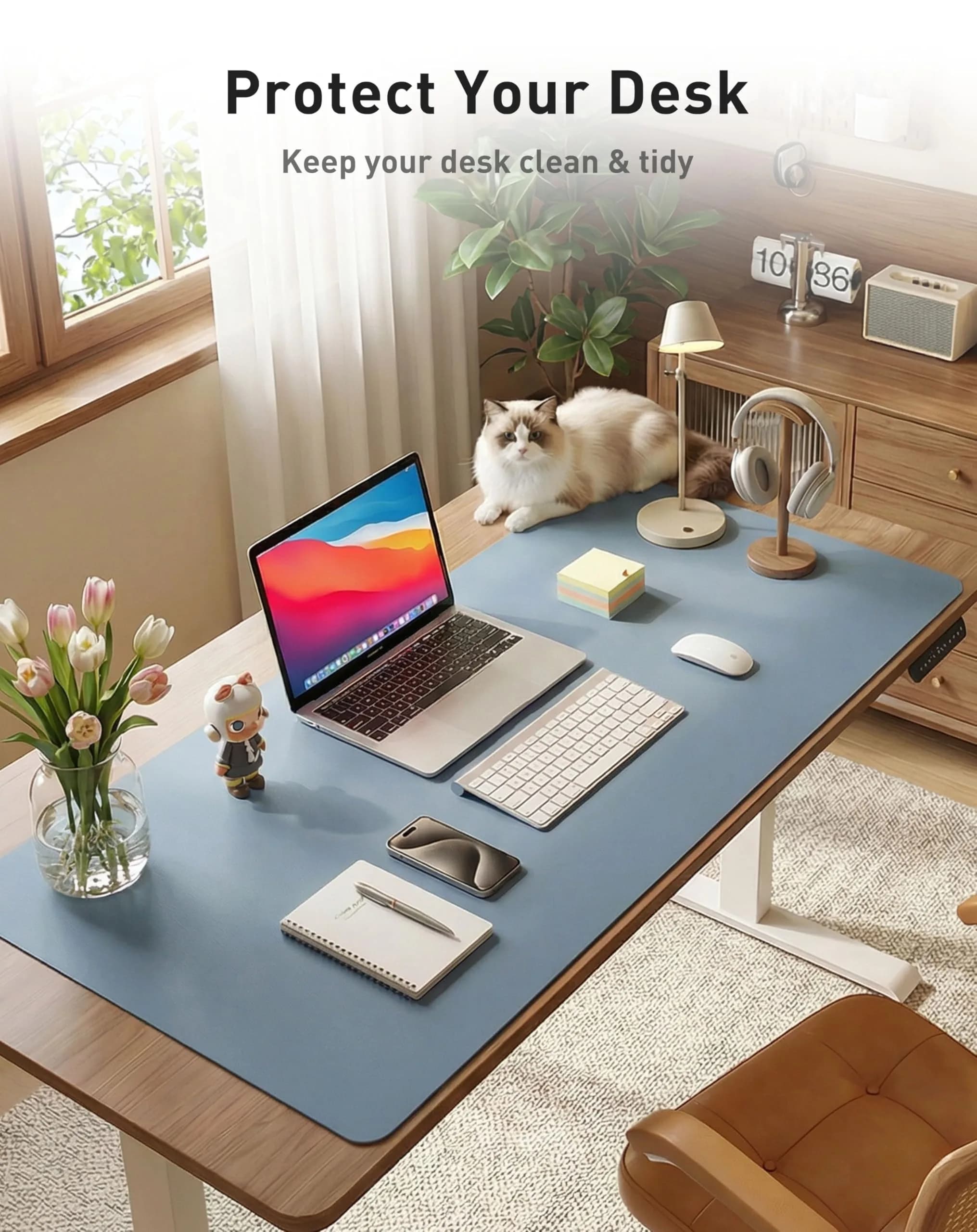 Aothia Faux Leather Desk Mat Large Mouse Pad 40" x 24" | Protects Your Desk with Waterproof PU Leather thumbnail 8
