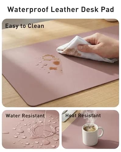 Aothia Faux Leather Desk Mat Large Mouse Pad 156cm x 60cm (63" x 24") | Waterproof Writing Surface for Office and Home thumbnail 7