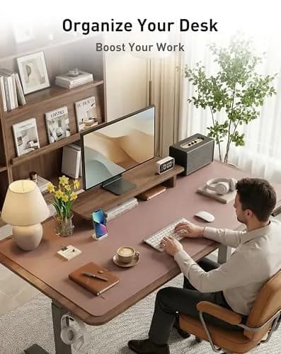 Aothia Faux Leather Desk Mat Large Mouse Pad 156cm x 60cm (63" x 24") | Waterproof Writing Surface for Office and Home thumbnail 3
