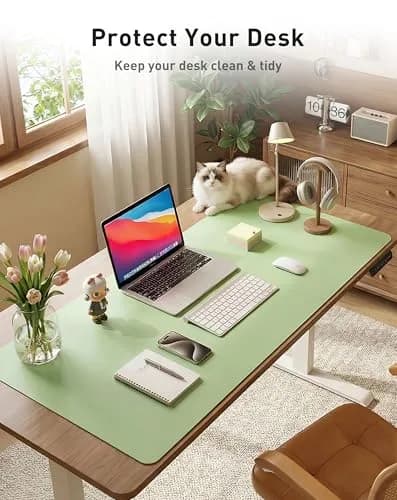 Aothia Faux Leather Desk Mat - Large Mouse Pad, Non-Slip PU Leather Blotter 101.6cm x 61cm (40" x 24") | Protects Desks, Enhances Workspace thumbnail 8