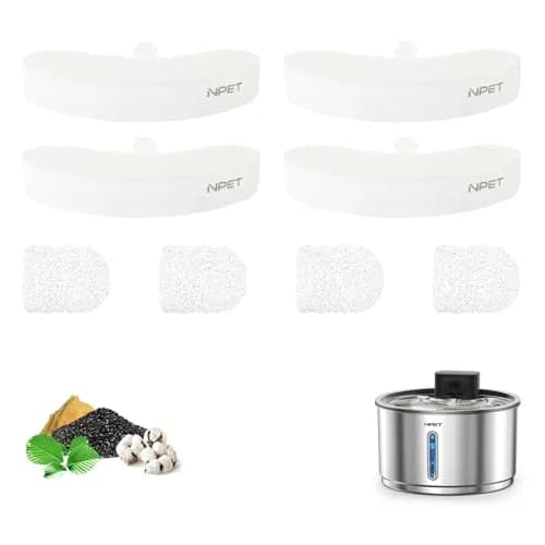 NPET Replacement Filters for WF210plus-WM Wireless Pet Water Fountain 4 Pieces | 5-Stage Filtration for Cleaner Water thumbnail 1