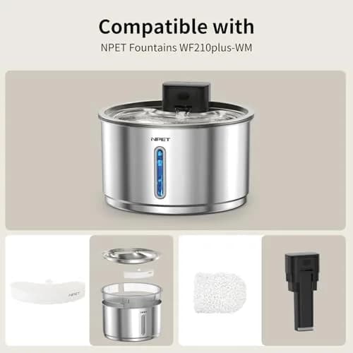 NPET Replacement Filters for WF210plus-WM Wireless Pet Water Fountain 4 Pieces | 5-Stage Filtration for Cleaner Water thumbnail 4