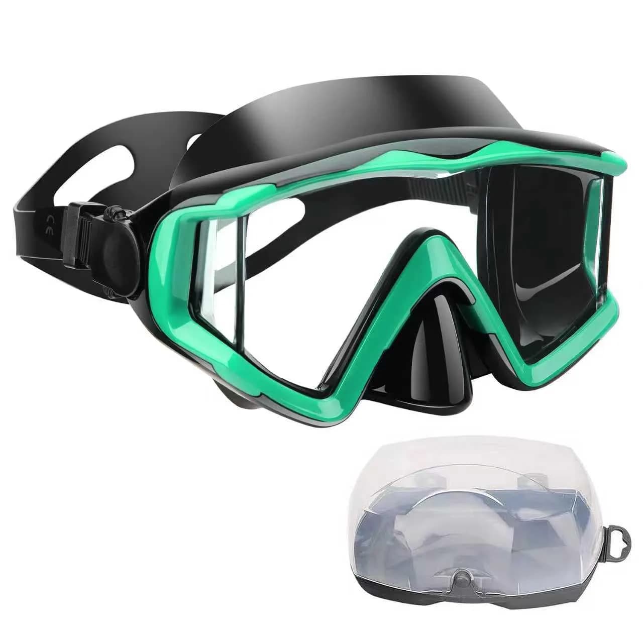 AQUA A DIVE SPORTS Green Single Lens Dive Mask | 180° Wide Field of View - main product image