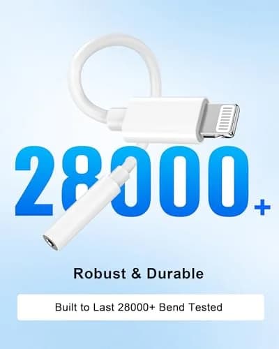 DESOFICON Apple MFi Certified Lightning to 3.5mm Headphone Jack Adapter 10-Pack White thumbnail 6