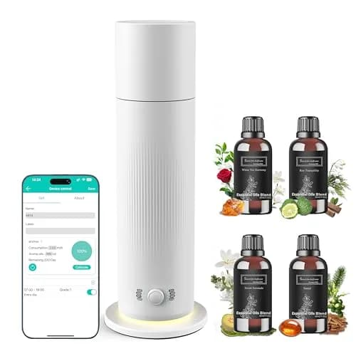 BAIESHIJI Waterless Essential Oil Diffuser 4x30ml | Large 1000 sq.ft Coverage, Hotel-Inspired Fragrance, Quiet & Pet Safe thumbnail 1