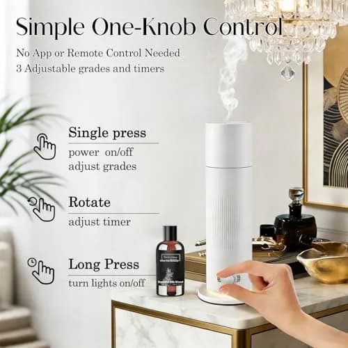BAIESHIJI Waterless Essential Oil Diffuser 4x30ml | Large 1000 sq.ft Coverage, Hotel-Inspired Fragrance, Quiet & Pet Safe thumbnail 4