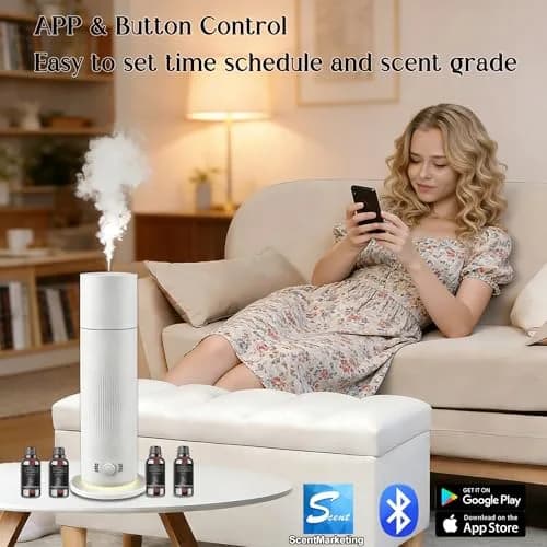 BAIESHIJI Waterless Essential Oil Diffuser 4x30ml | Large 1000 sq.ft Coverage, Hotel-Inspired Fragrance, Quiet & Pet Safe thumbnail 5