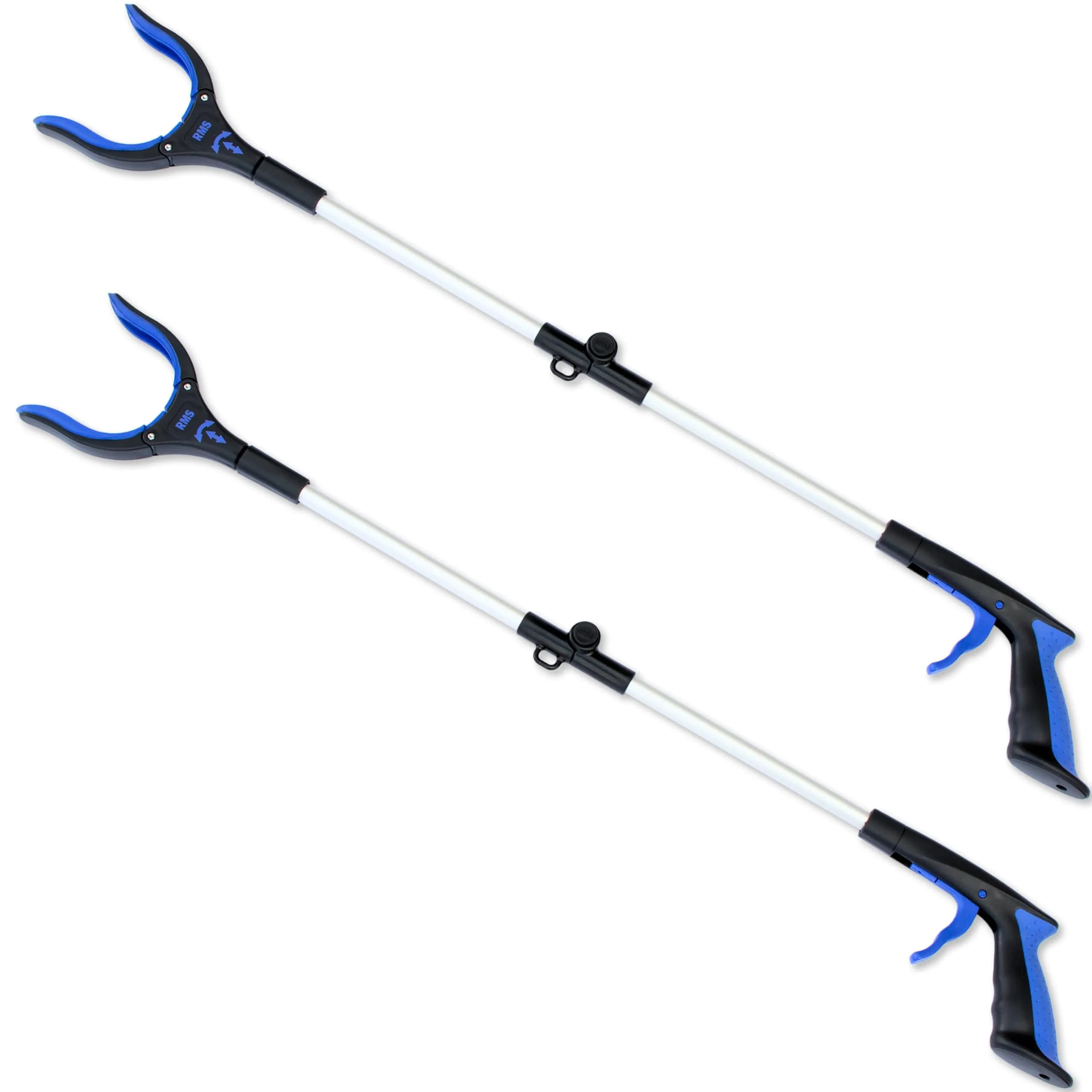 RMS 2 Pack 34 Inch Extra Long Reacher Grabber with Rotating Jaw | Mobility Aid for Seniors and Disabled — 34 Inch