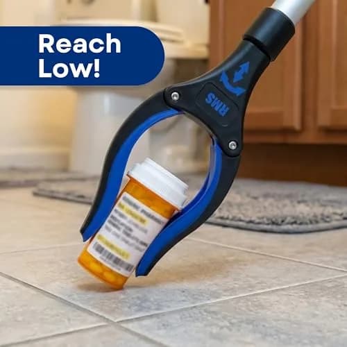 RMS 2 Pack 34 Inch Extra Long Reacher Grabber with Rotating Jaw | Mobility Aid for Seniors and Disabled thumbnail 5