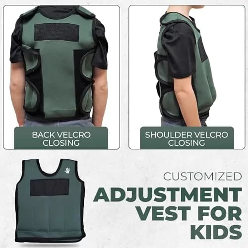 SENSORY4U Weighted Vest for Kids, Extra Large with 6 Removable Weights | Sensory Compression for School & Play thumbnail 4