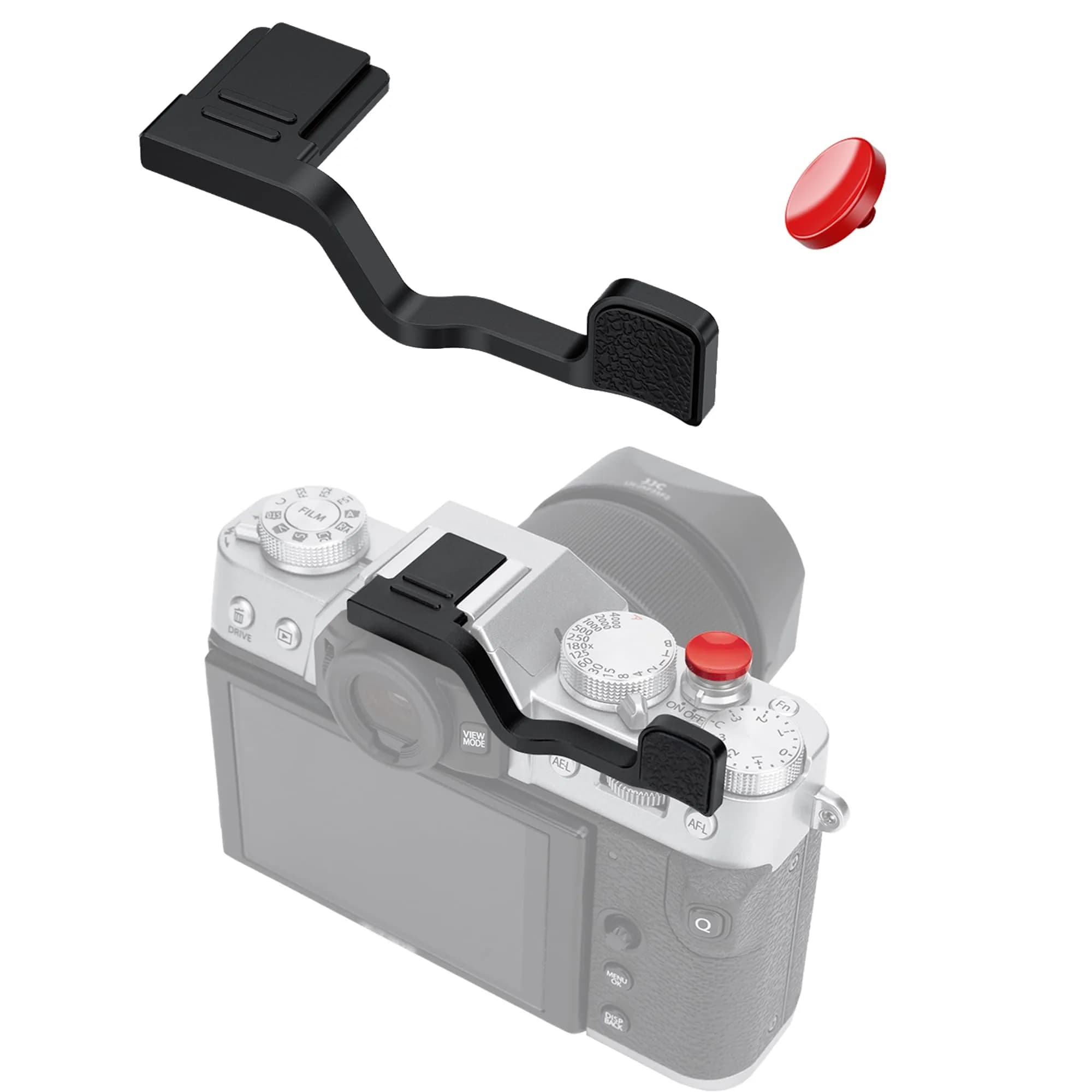 JJC Metal Thumb Grip Hot Shoe Rest for Fuji X-M5 Camera, Black | Stable & Durable — Black