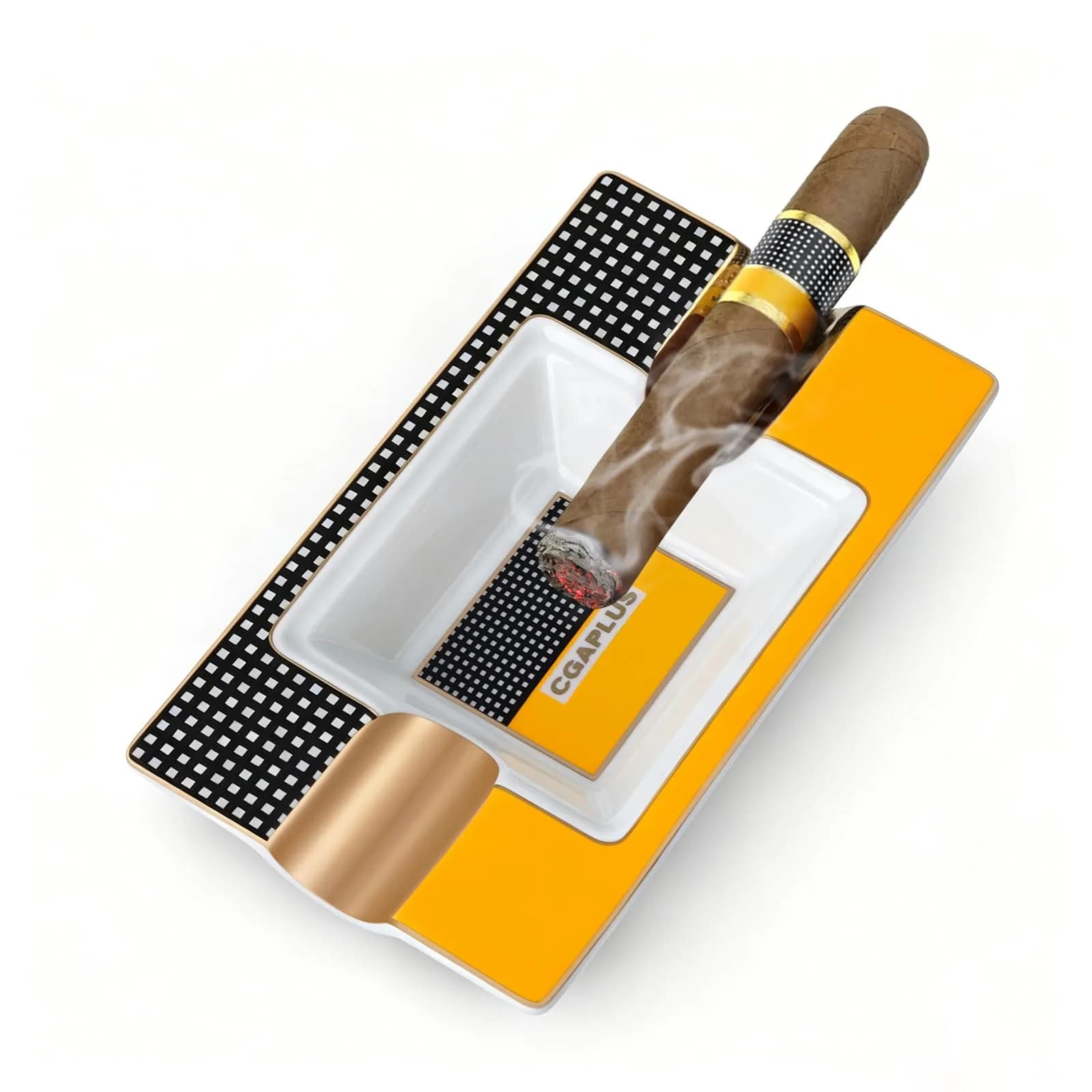 GUEVARA Cigar Ashtray Large Metal | Elegant Outdoor & Indoor Design for Men & Women — Beige