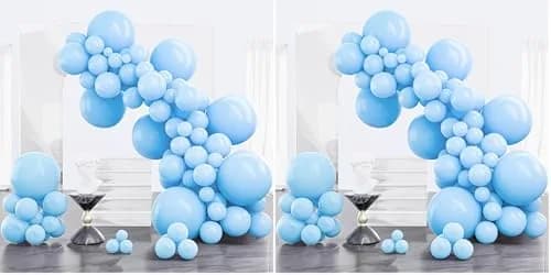 PartyWoo Light Blue Balloons 100pcs Assorted Sizes (18, 12, 10, 5 Inch) | Pastel Sky Aqua Blue Balloon Arch Kit Garland for Birthday, Baby Shower, Graduation Party Decorations thumbnail 1
