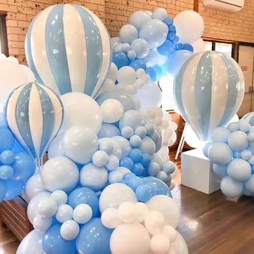 PartyWoo Light Blue Balloons 100pcs Assorted Sizes (18, 12, 10, 5 Inch) | Pastel Sky Aqua Blue Balloon Arch Kit Garland for Birthday, Baby Shower, Graduation Party Decorations thumbnail 6